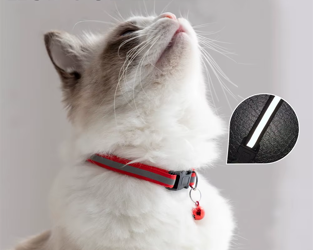 Reflective Adjustable Cat Collar with Bell