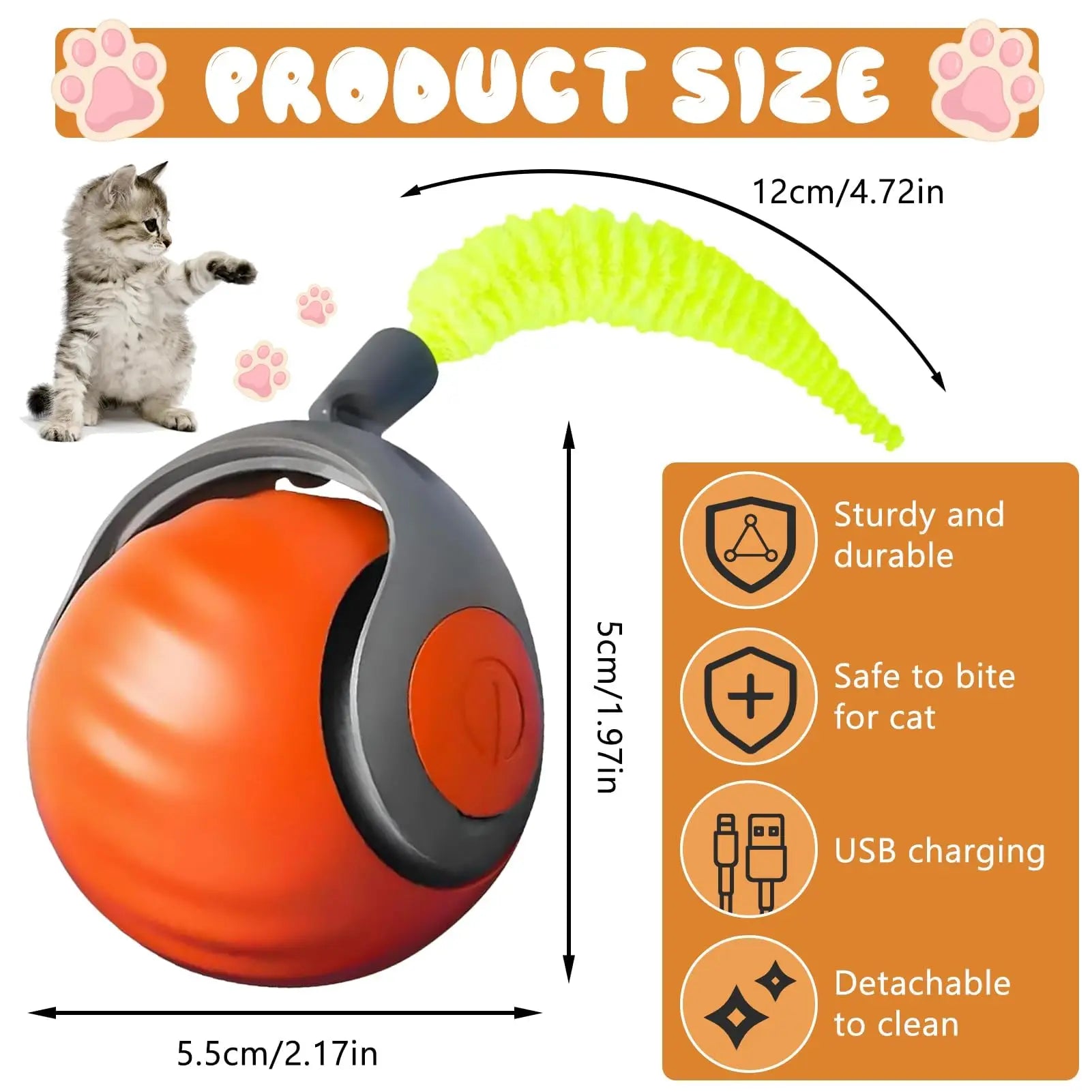 SpeedyTail 2-in-1 Interactive Cat Ball