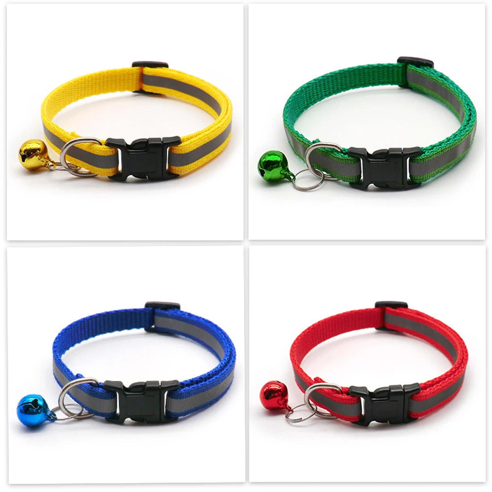 Reflective Adjustable Cat Collar with Bell
