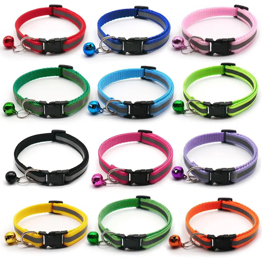 Reflective Adjustable Cat Collar with Bell