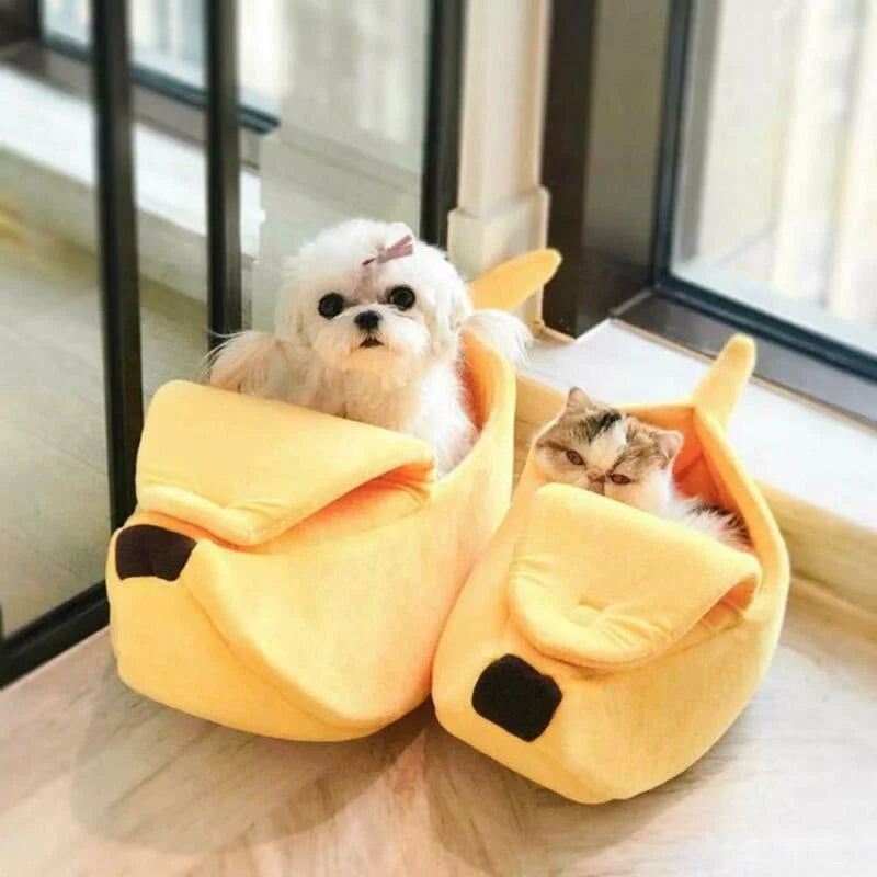 Banana Cozy Cat Bed