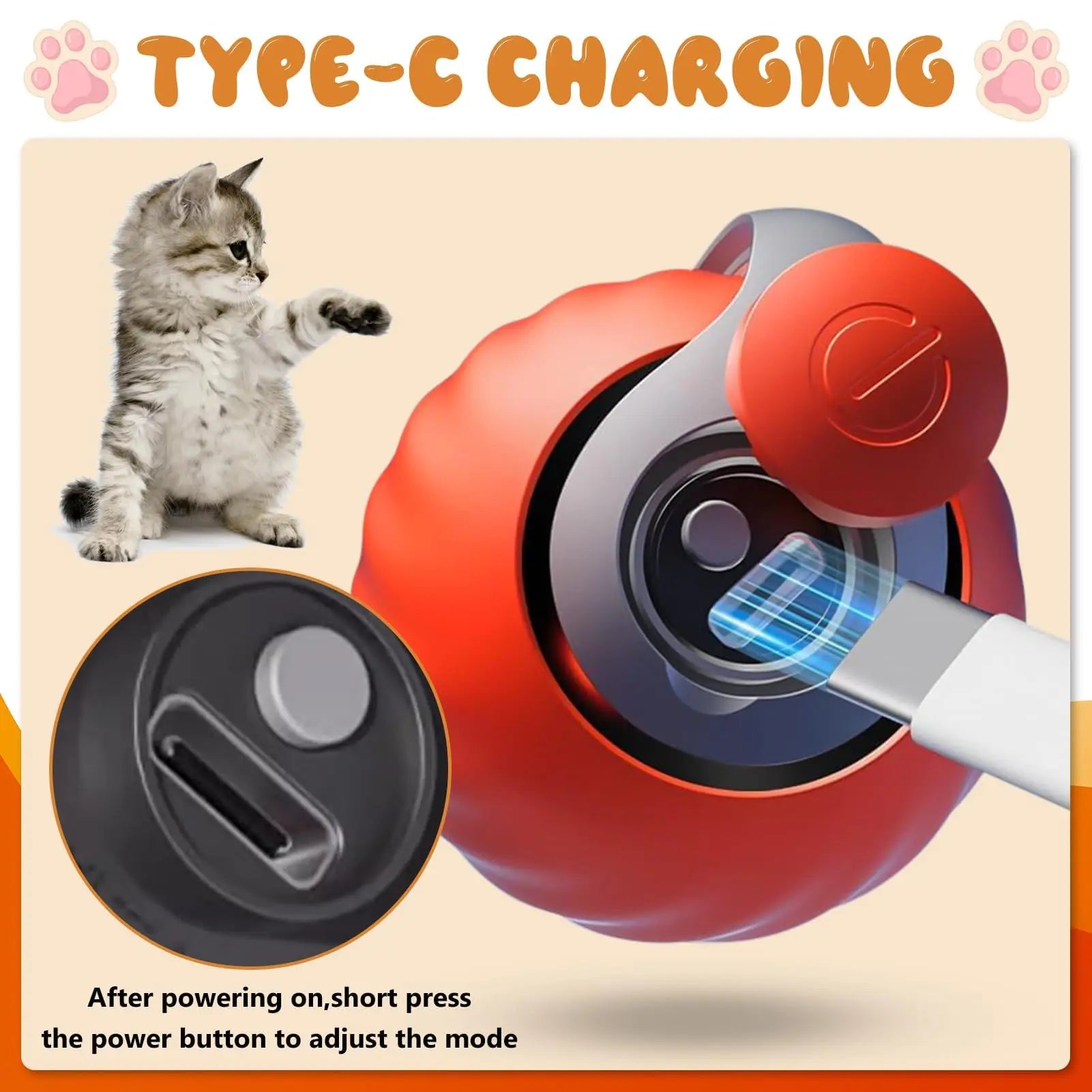 SpeedyTail 2-in-1 Interactive Cat Ball