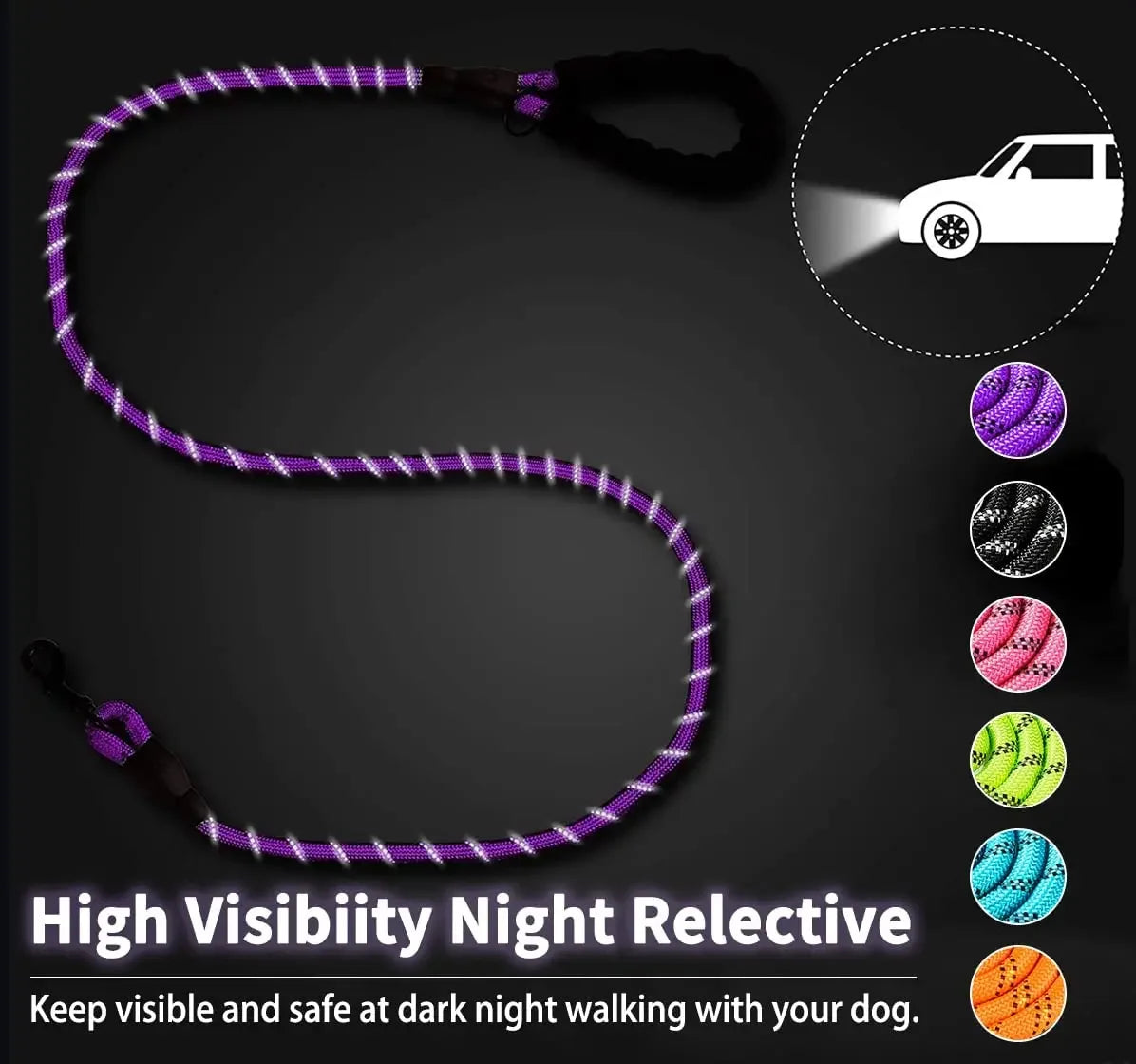 Reflective Nylon Dog Leash