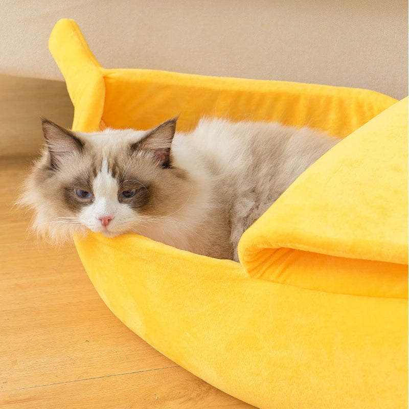 Banana Cozy Cat Bed