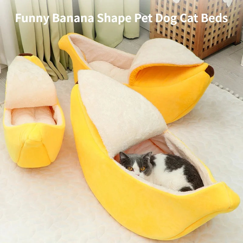 Banana Cozy Cat Bed